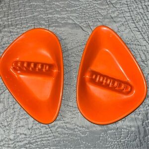 Vintage MCM  bold Orange Ceramic anholt Ashtrays set of two